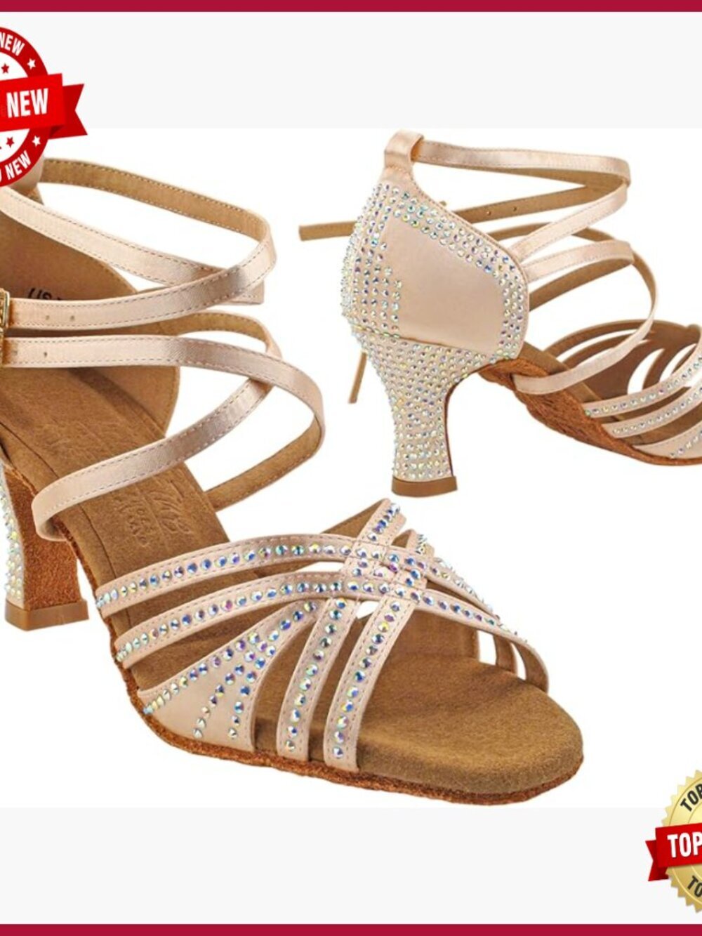 Latin Ballroom Dance Shoes 2.5in Spool Heel Women's Satin